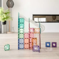 Connetix Magnetische Tegels Knikkerbaan - Pastel - 80st -speelgarages, auto's & voertuigen Winkel connetix magnetische tegels knikkerbaan pastel 80st 2