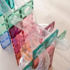 Connetix Magnetische Tegels Knikkerbaan - Pastel - 80st -speelgarages, auto's & voertuigen Winkel connetix magnetische tegels knikkerbaan pastel 80st 3