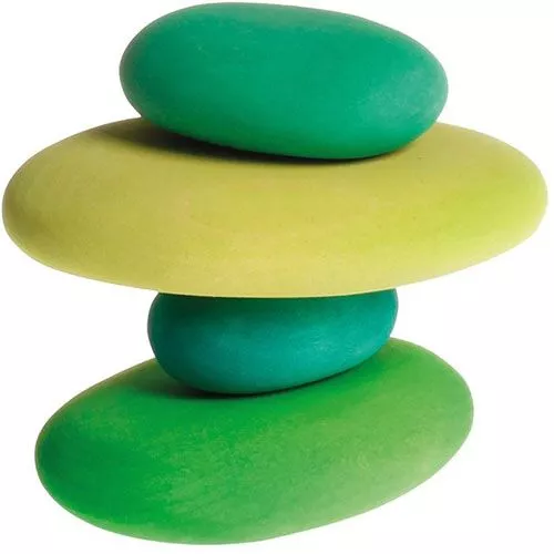 Grimm's Stapelset Kiezelstenen - Groen -speelgarages, auto's & voertuigen Winkel kiezelstenen groen2 1