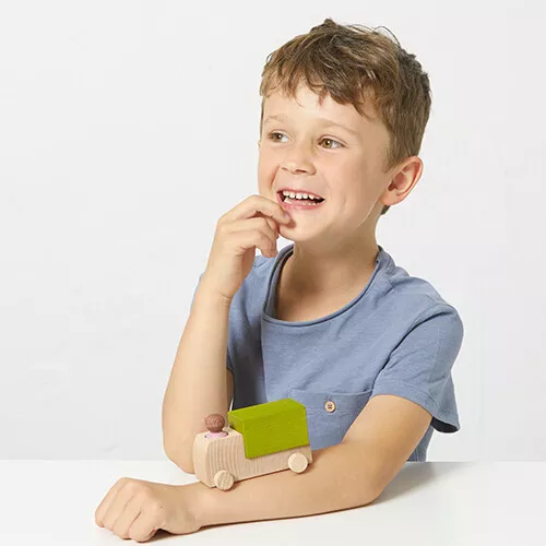 Lubulona Vrachtwagen Met Poppetje - Groen 3 Lubulona Vrachtwagen Met Poppetje - Groen - Afbeelding 3