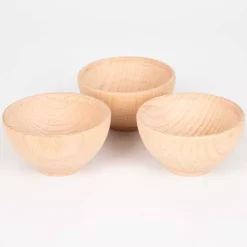 Tickit Houten Bakjes Naturel - Ø 7 Cm - 3st